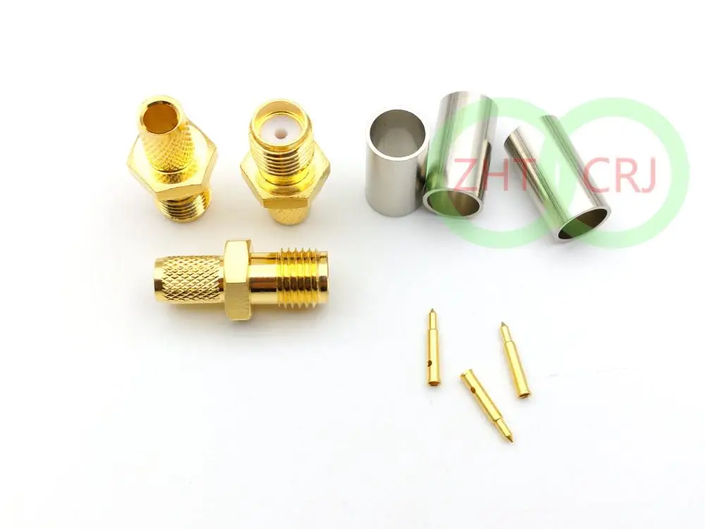 Imagem -05 - Latão Sma Conector para Cabo Crimp Lmr195rg58rg400rg142 Atacado