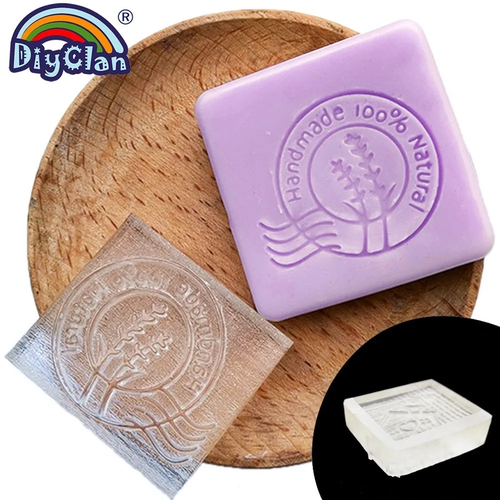Lavender Acrylic Seal Crystal Transparent Natural Handmade Soap Stamp Handicrafts Chapter Statioery Household Supplies