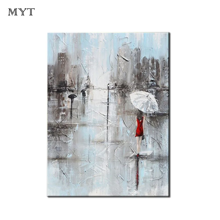 

Cuadros Paint By Number Myt Raining Street Wall Decor Handmade Oil Painting Art Canvas Unframed Home Decoration For Bedroom