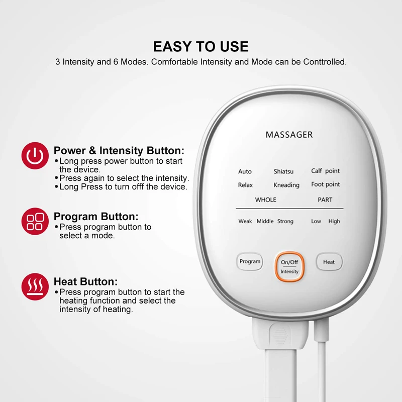 Foot and Leg Massager for Circulation & Calf Circulation Machine with Handheld Controller 2 Modes, Relieve Fatigue