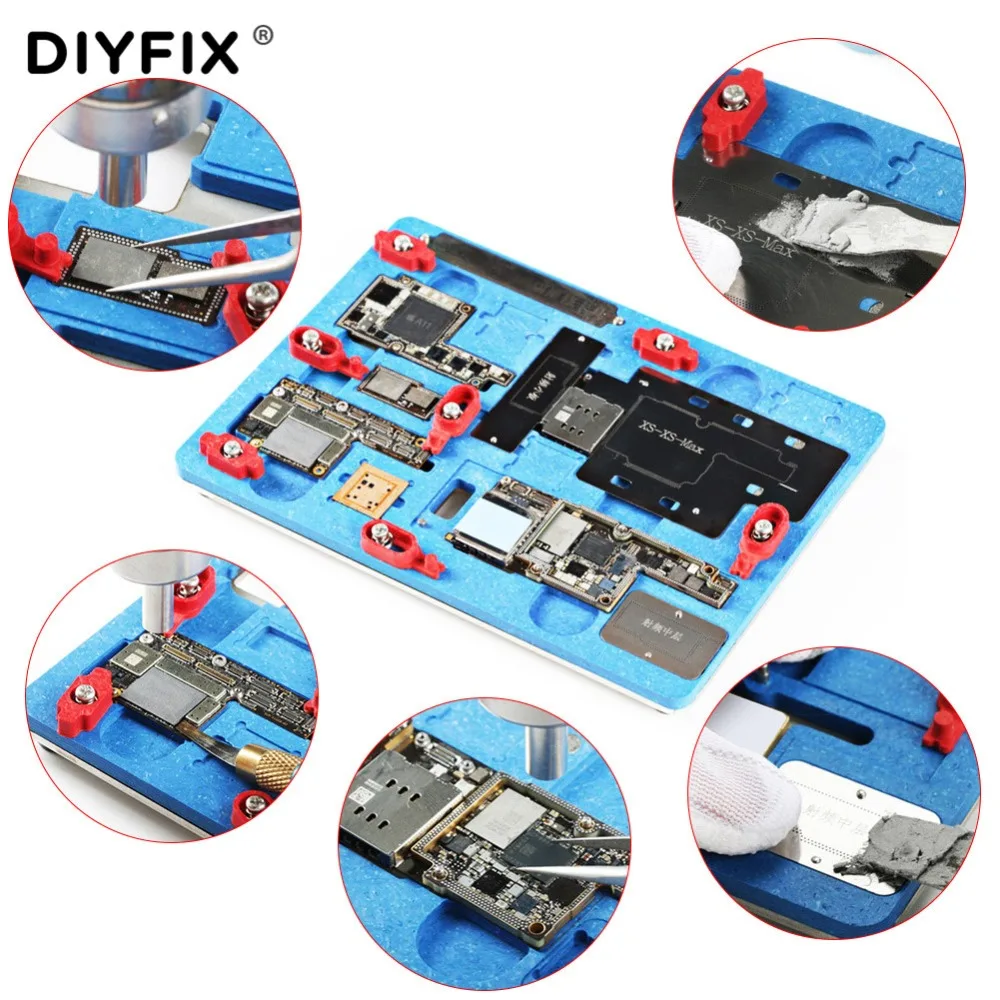 DIYFIX Mobile Phone Repair Board PCB Holder For iPhone X/XS/XS Max For A11 CUP Degumming Logic Board Chip Fixture DIY Hand Tool