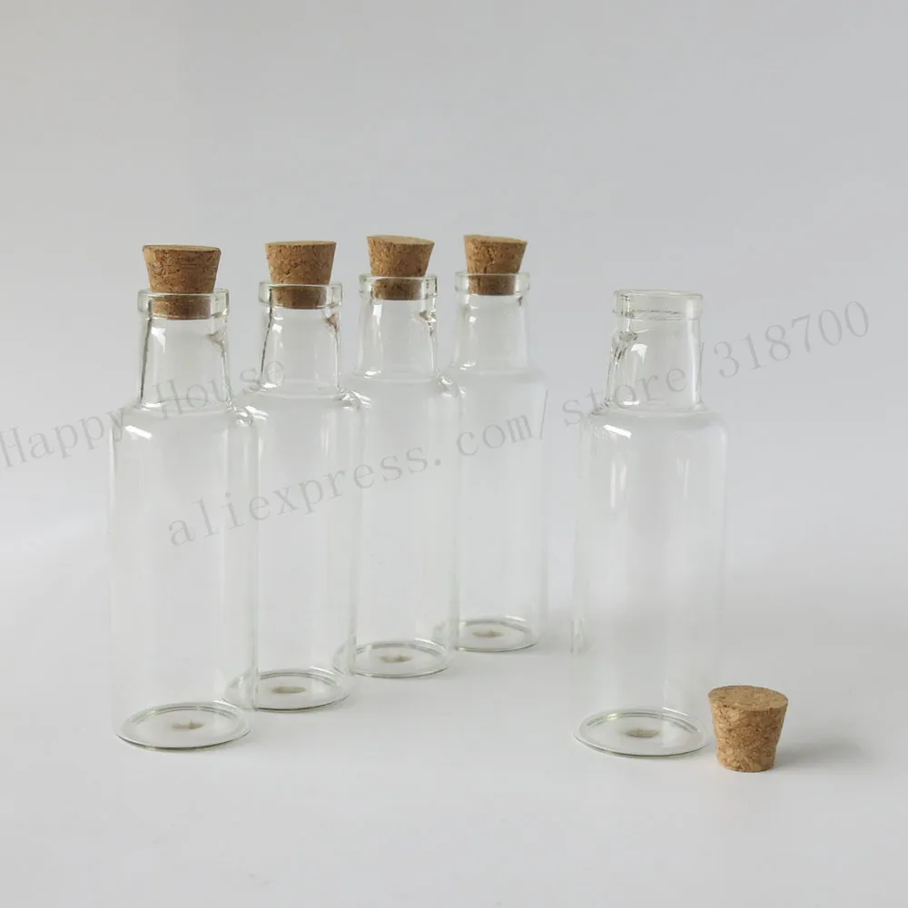 30pcs/lot 35ml Clear Transparent Glass Bottles With Cork Drift Bottle For Wedding Holiday Decoration Christmas Gift Jars