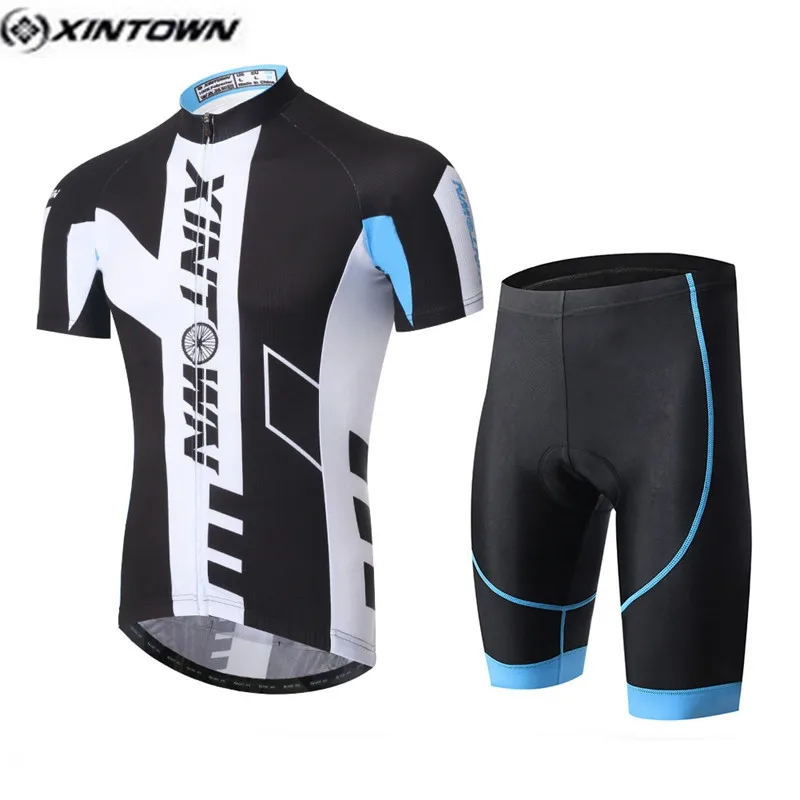 

XINTOWN Pro mtb Велоспорт Джерси нагрудник шорты комплект мужской синий черный велосипедная одежда костюмы мужская команда велосипед верхняя нижняя одежда быстросохнущая