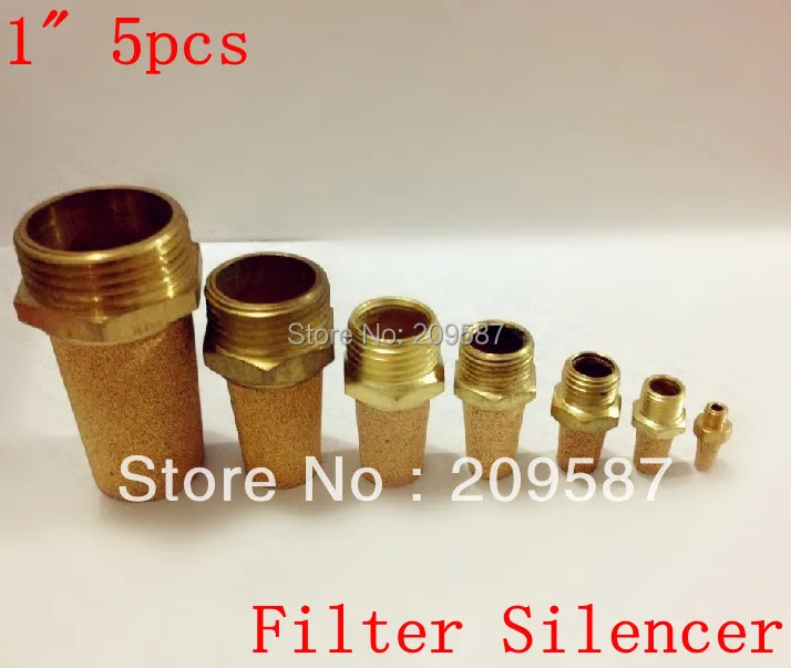 

5pcs Sintered Bronze Pneumatic 1" PT Male Thread Exhaust Silencer Muffler