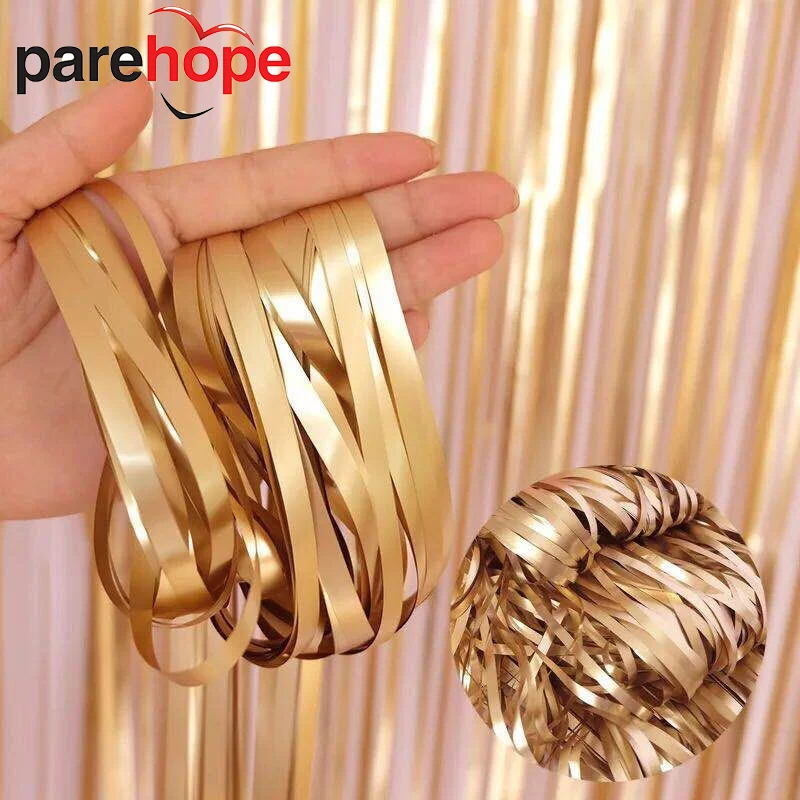 Wedding Decoration Curtains Matte Metallic Tinsel Foil Curtain Birthday Party Backdrop Kids Unicorn Party Baby Shower Decoration image 4