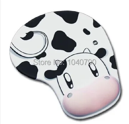 Silicone memory holding wristbands Mouse Pad Wrist Support Mouse Pad Cartoon Cow Silicon Wrist Pad Free Shipping