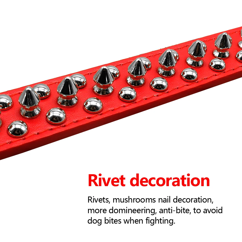 Cool Spiked Rivet Studded PU Leather Dog Pet Collars For Small Medium Dogs and Cats Puppies 5 Colors XXS XS S M L