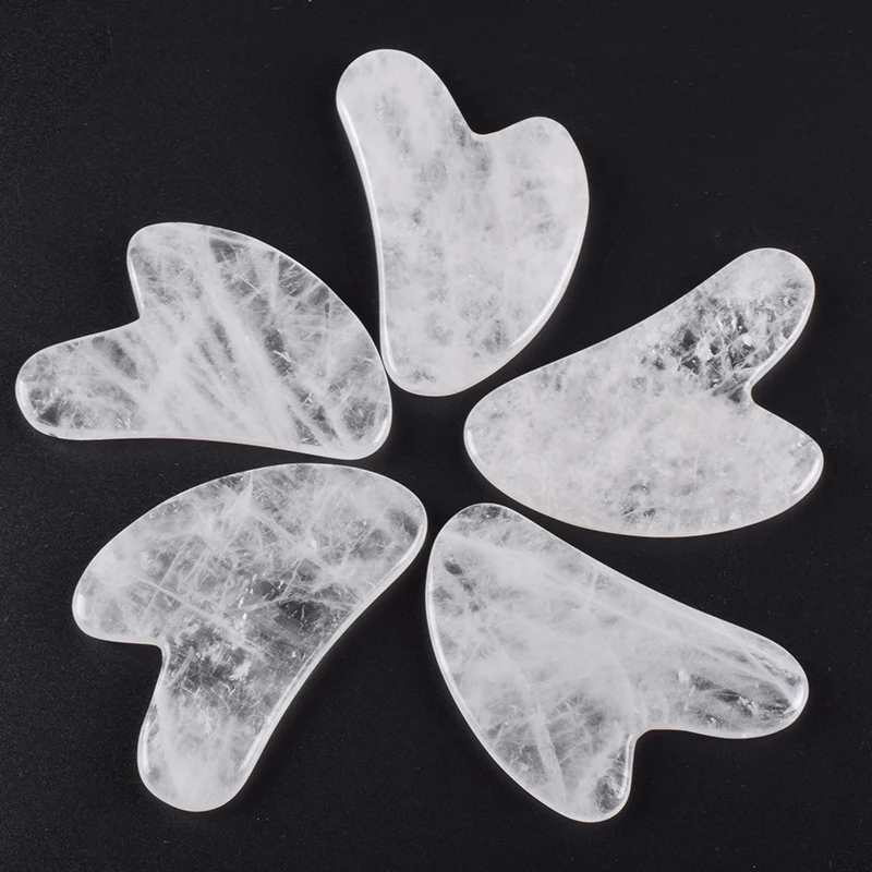 Rock Quartz Gua Sha Tool Health Massage Gift Crystal Massager Face Body Natural Stone SPA Acupuncture Scraping Healing Care Tool