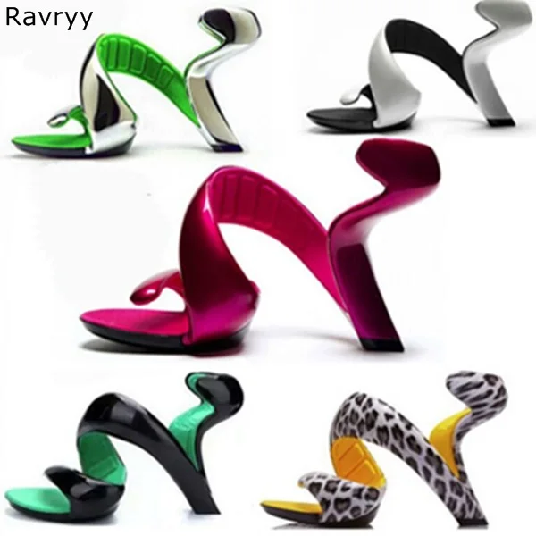 

Amazing Strange Snake Heel Design Sandals Leopard women summer shoes popular spiral design high heel charming female party shoes