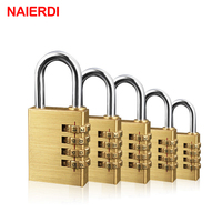 NAIERDI High Security Solid Brass Anti-Drill Lock Digital Combination Password Lock Travel Luggage Code Padlock Suitcase Locks