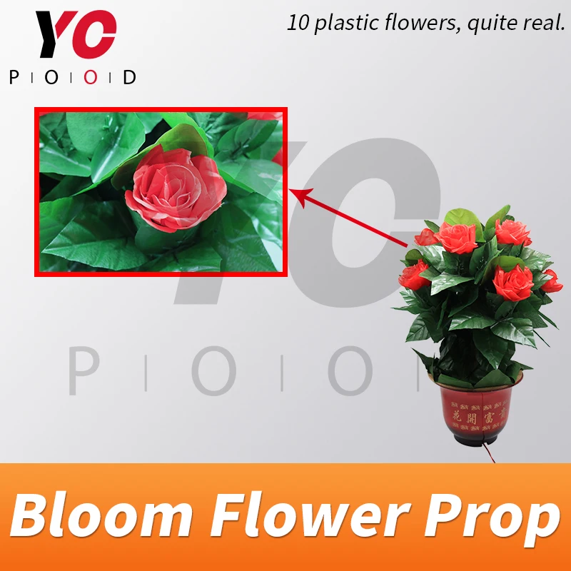 Blooming flower prop escape room game use metal object to touch sensor triggering flower blooming out to unlock supplier YOPOOD