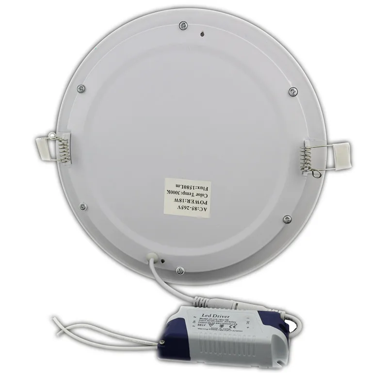 1X Ultra cienki panel ledowy Downlight 3w 6w 9w 12w 15w 18w LED okrągłe lampy sufitowe wbudowany AC85-265V oświetlenie panelowe LED SMD2835