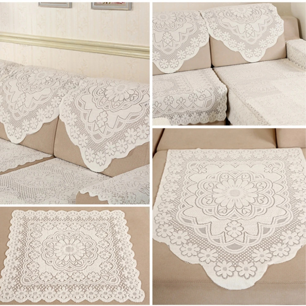 RAYUAN Europe Type Lace Sofa Cover Sofa Backrest Towel Armrest Towel Multi-functions Sofa Towels Livingroom Decor