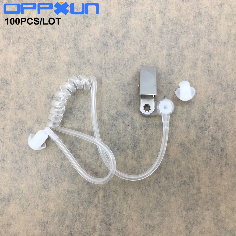 

100PCS Police Duty Covert Coiled Acoustic Air Tube Earmold Earbud Earphone for Motorola kenwood Baofeng Wouxun Earpiece Headset