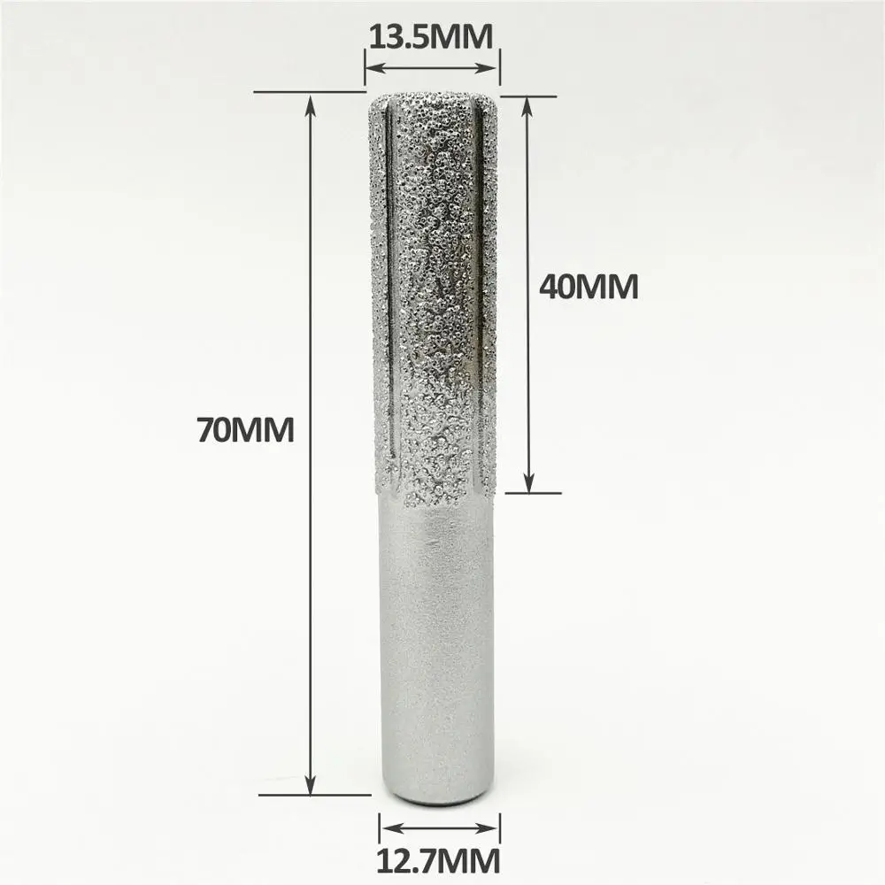 SHDIATOOL No.1 Straight Cutter for Stone Vacuum Brazed Diamond Router Bits 12.7mm Shank for Edge Profile