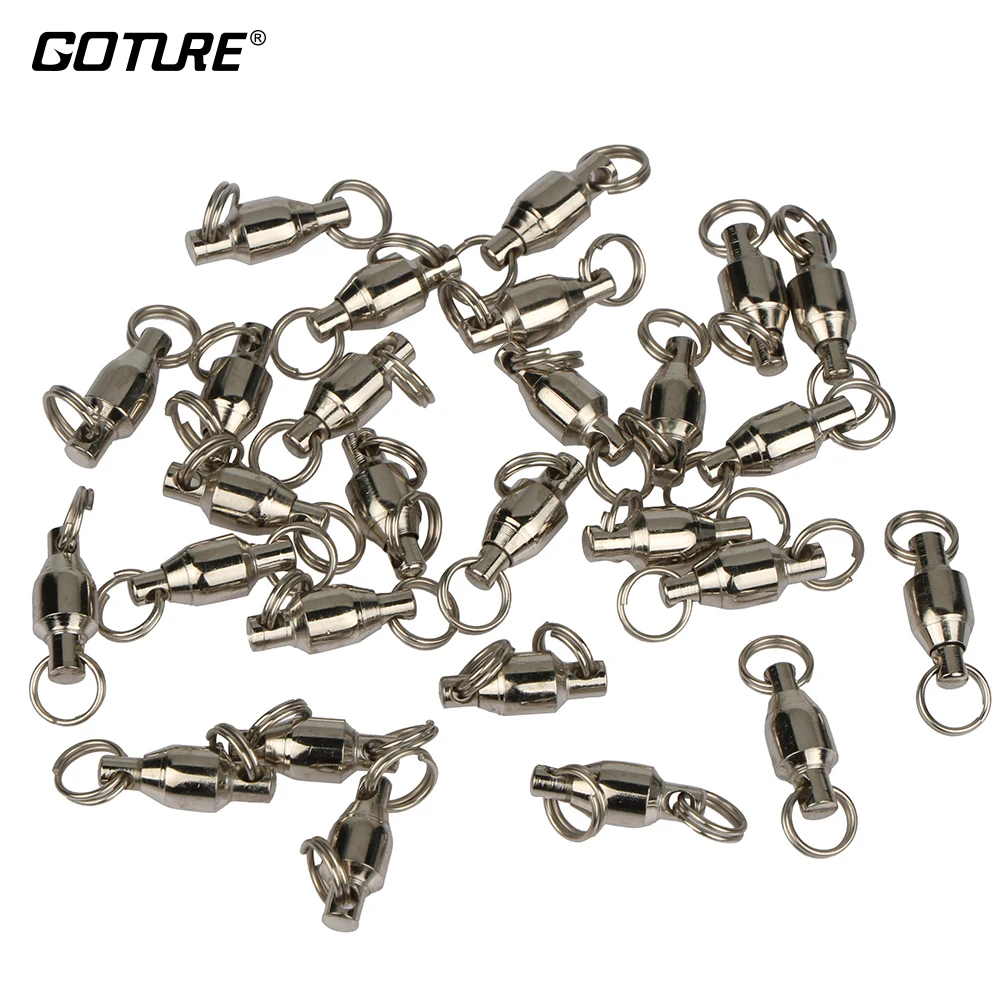 200 Pieces/lot Ball Bearing Swivels High Carbon Steel Double Circle Solid Rings Fishing Connector Size 2# 4# 6#