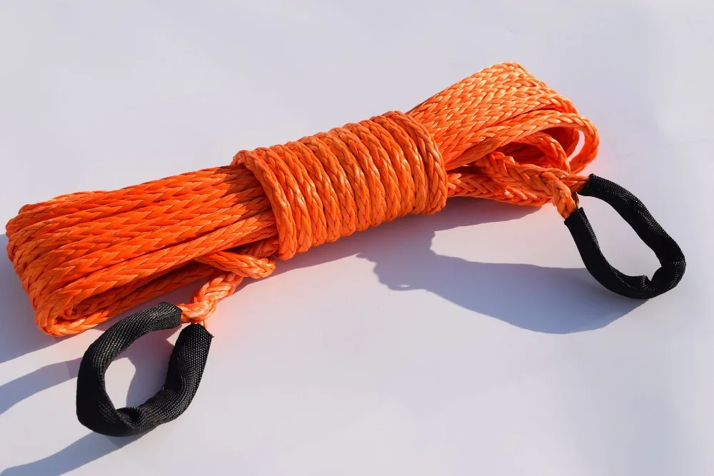 

3/8" * 50ft Synthetic Winch Rope Extension,10mm ATV Winch Cable, Synthetic Rope,Towing Rope for Offroad Auto Parts