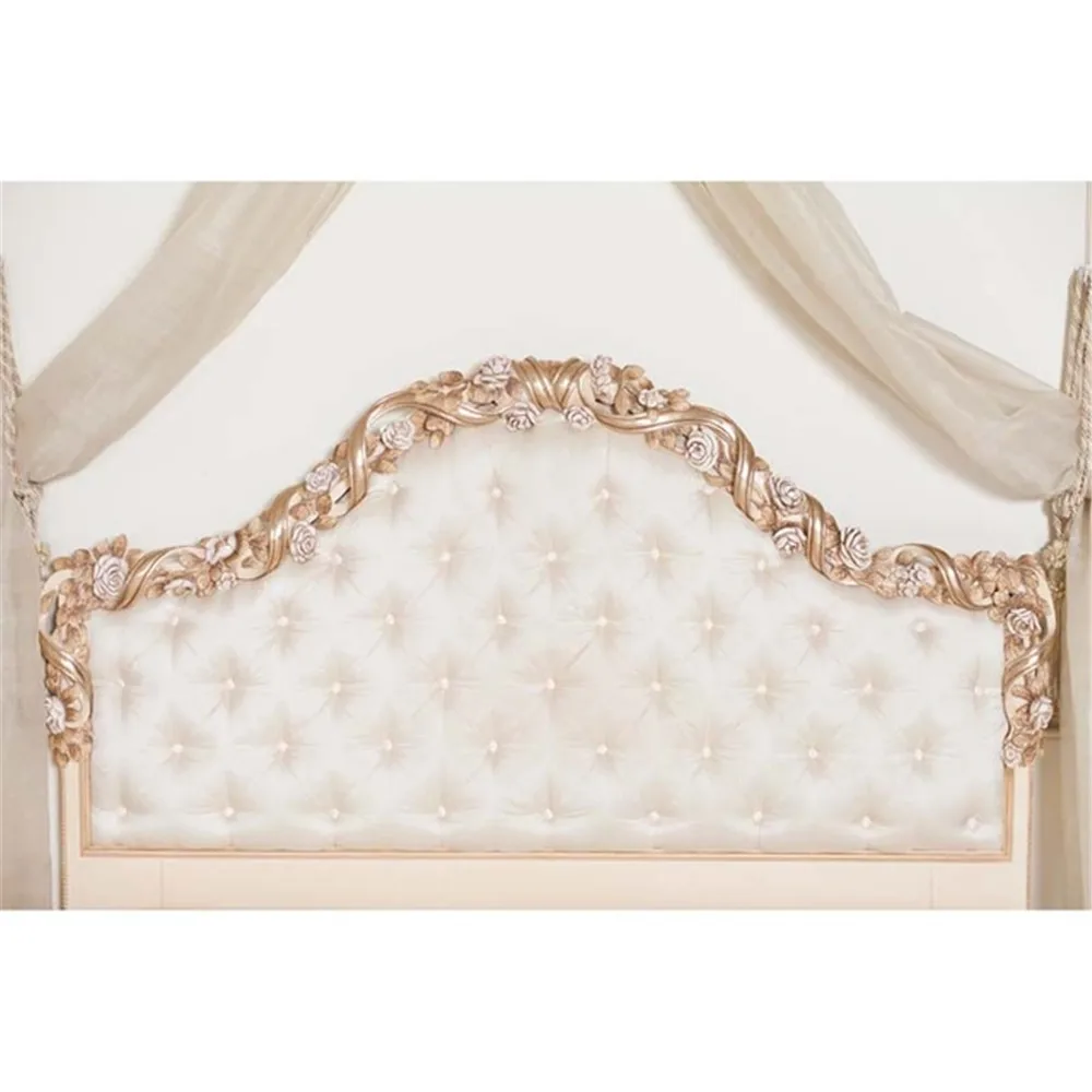 

Baroque Bed Headboard Photo Portrait Backgrounds Printed White Wall Curtain Baby Kids Newborn Props Indoor Photography Backdrops