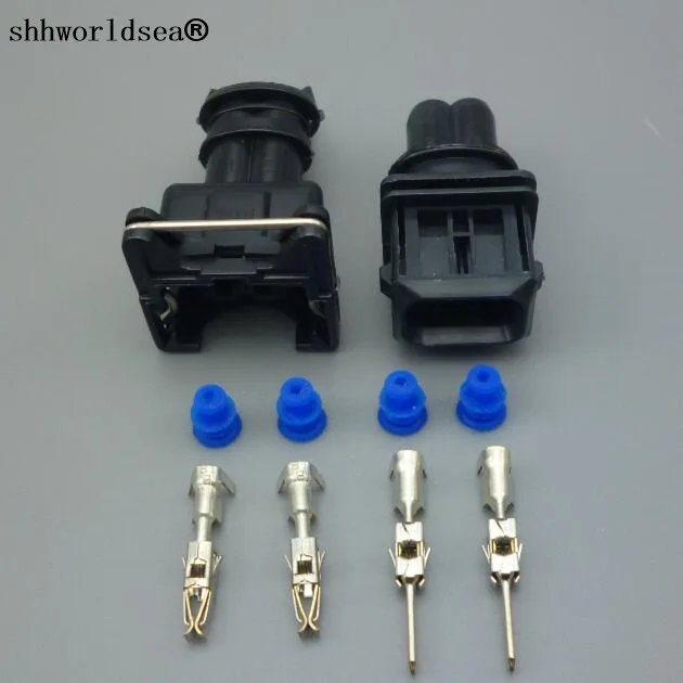 

shhworldsea 15Sets EV1 282762-1 3.5MM Car Waterproof 2 Pin way Electrical Wire Plug automobile Fuel Injector Connectors Adapters