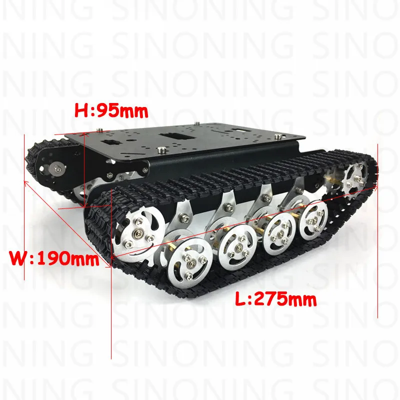 TS100 Robot Tank Chassis Shock Absorption Metal Caterpillar Suspension Crawler Caterpillar for Arduino 33GB520 6-12V MOTOR