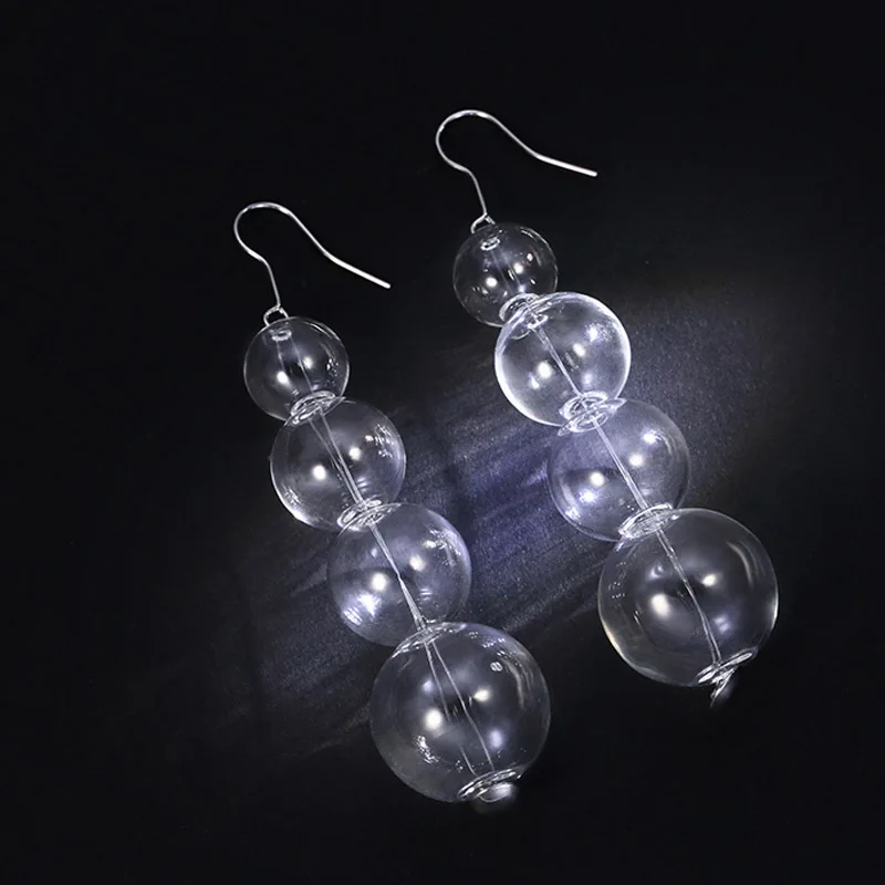 Original Unique Bulbs  Dangle Earrings For Women Cool Clear Glass Ball Long  Jewelry Earrings Femme