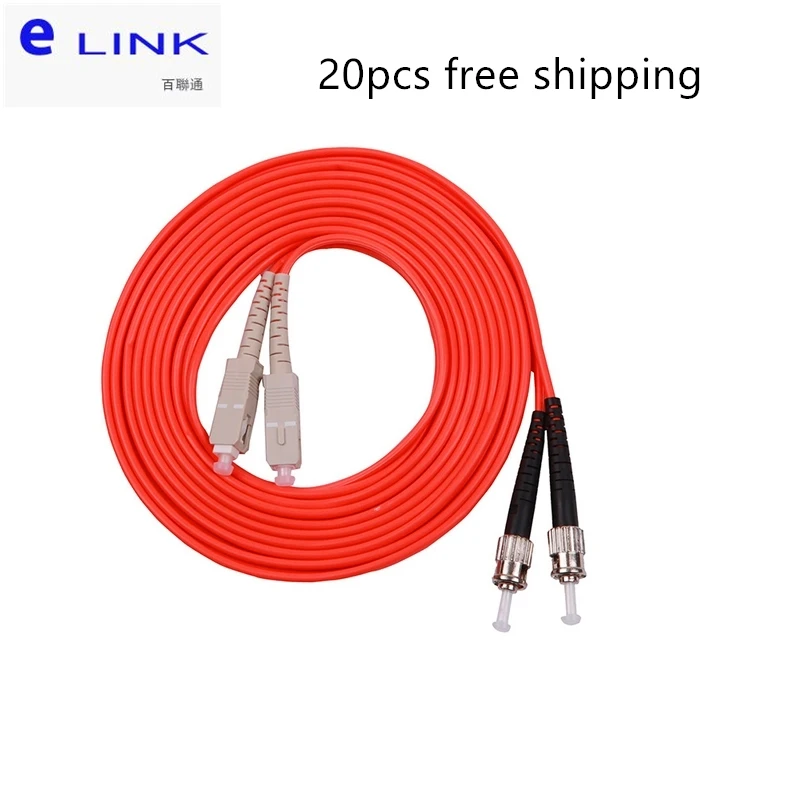 SC-ST fiber optic patchcord OM1 OM2 duplex Multimode 3.0mm 62.5/125um cable optical fibre jumper free shipping ELINK 20pc ST SC