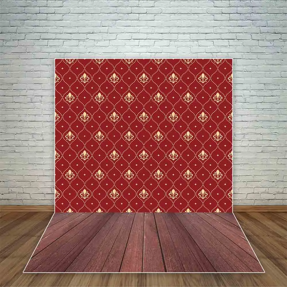 Funnytree backgrounds for photography studio red wall paper Wooden floor diamond dots vintage computer Printing Background