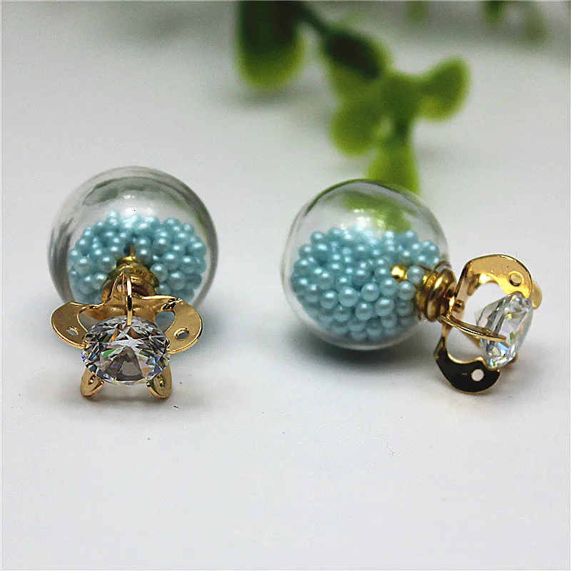 2019 new design fashion brand jewelry Thick glass beads stud earrings earring for women gift