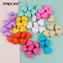 TYRY.HU 20pc Heart Silicone Beads BPA Free Kids Safe Teething Toys For DIY Jewelry Making Necklace/Bracelet