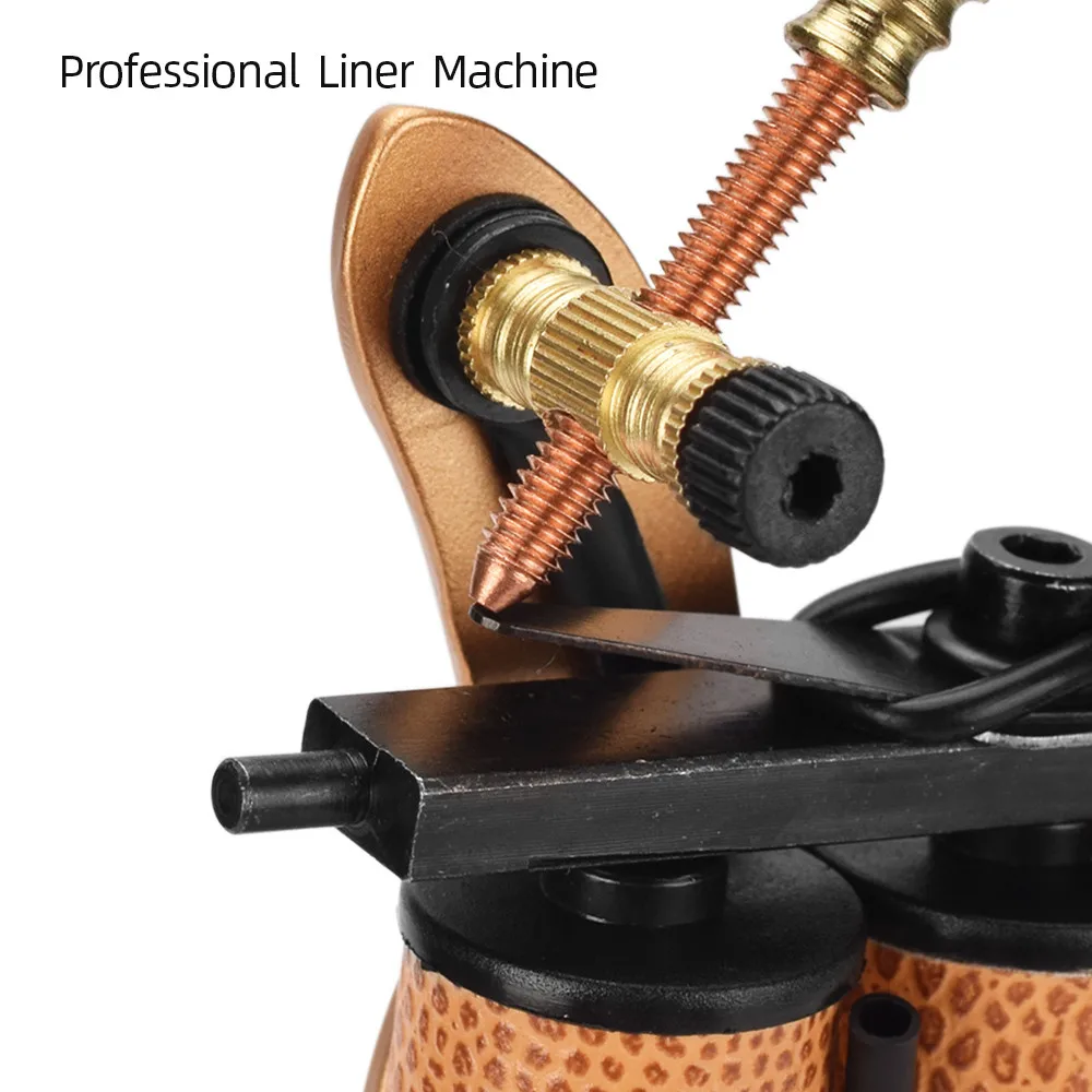 Professional Copper Tattoo Machine 10 Wraps Coils Frame Liner Shader Maquina De Tatuagem Tatto Gun for Tattooist Beginner