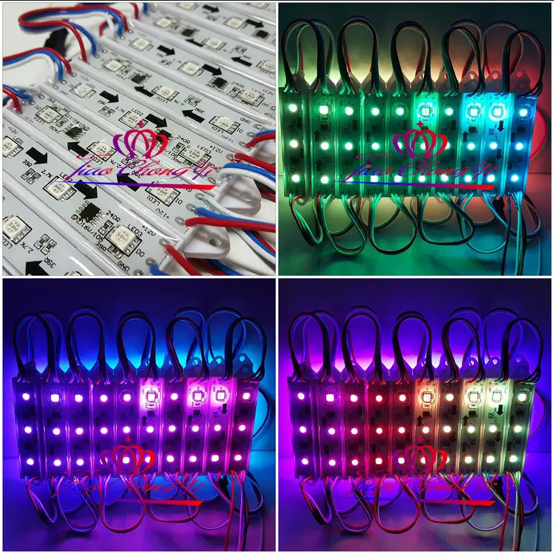 12V WS2811 5050 RGB LED Module Light Magic Full Color SMD 3 LEDS IP65 Waterproof