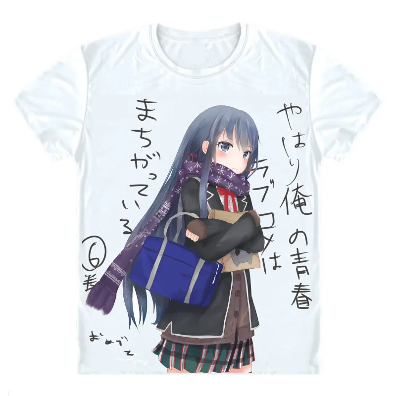 Coolprint Anime Shirt SNAFU OreGairu Hamachi T-Shirts Short Sleeve Yukino Yukinoshita Yui Yuigahama Cosplay Motivs Hentai Shirts