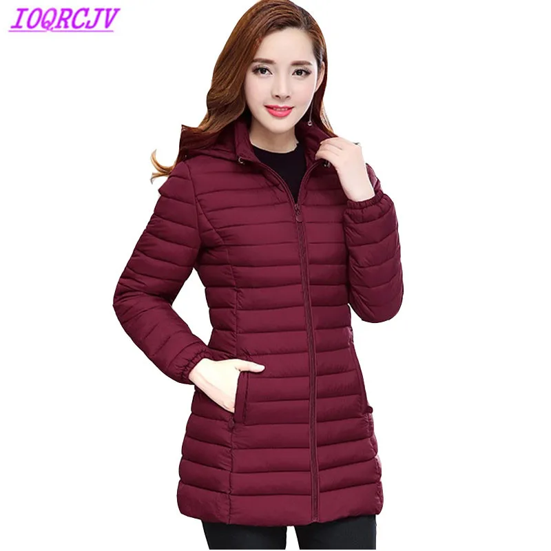 

Down Cotton Jackets For Womens Autumn Winter Clothes Hooded Parkas 6XL Warm Coat Middle-Aged Female Cotton Padded Jacket Tops