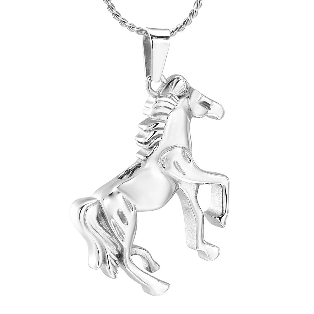 

K001 New Arrival -Infinity Horse Cremation Jewelry for Ashes Pendant Urns Pet/Human Stainless Steel Memorial Animal Necklace