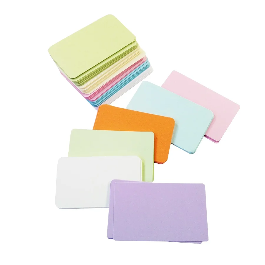 100 Pcs/set Bunte Kraft Papier leere Nachricht Karten Memo pad Party Geschenk Danke Graffit Label Lesezeichen Lernen worte Karten