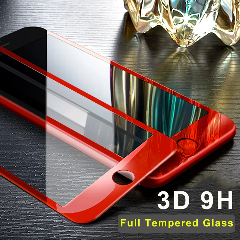 Ultra thin Transparent Glass Full Cover For iPhone 6S 7 8 Plus phone Full Cover Screen Shockproof Protective Light Screen Glass