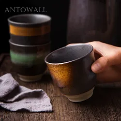 ANTOWALL Japanese Underglazed Hand-painted Teacup Ceramic Tea Water Cup 150ml Restaurant Household Retro Wine Coffee Cup