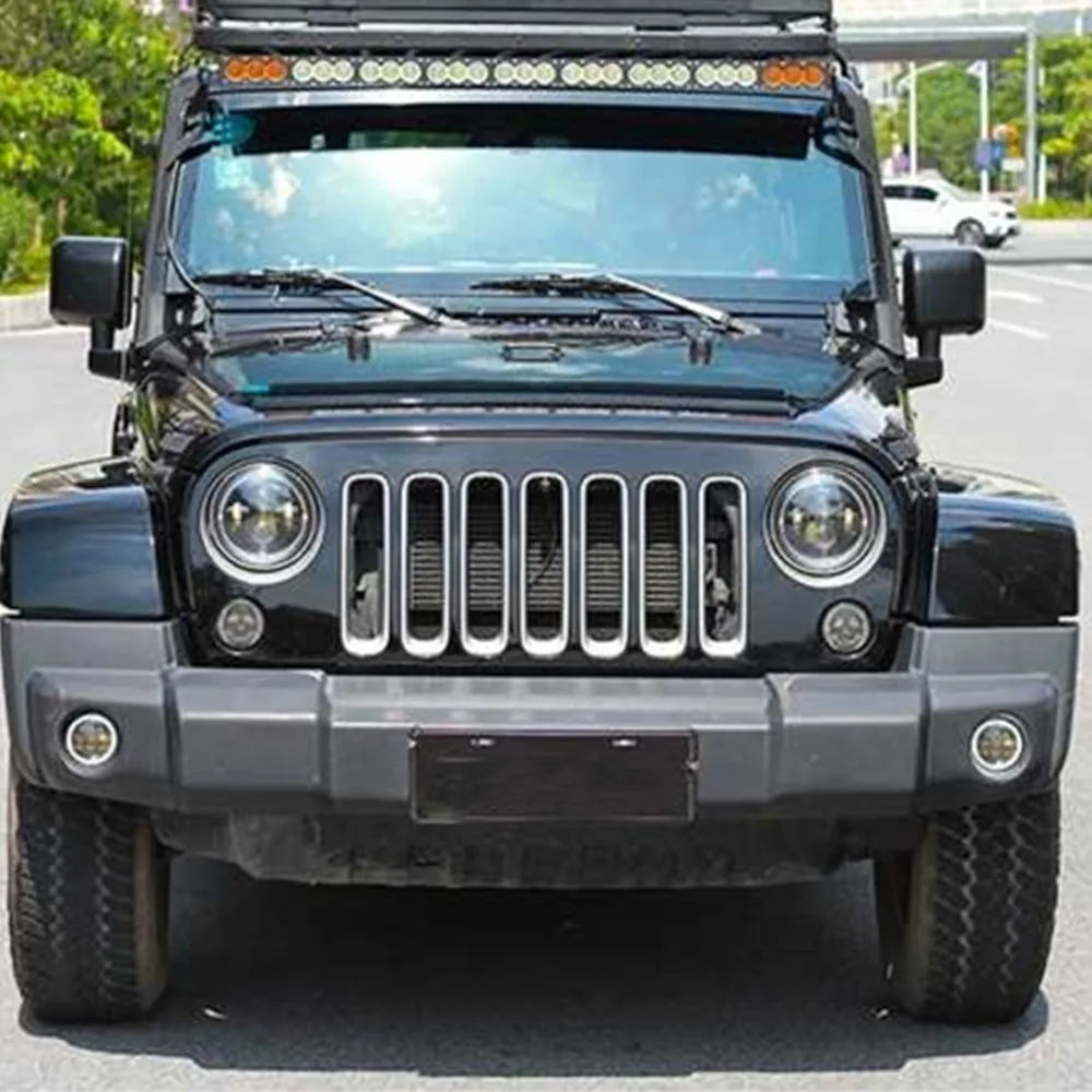 48 Inch 270W White Amber Single Row Led Light Bar With Upper Windshield Mounting Brackets For Jeep Wrangler JK 2007-2018 - Image 6