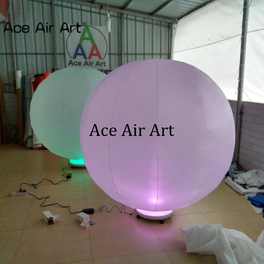 Popular LED Inflatable Ground Ball 1m H Air Balloon Globular Model for Stage and Party Decoration