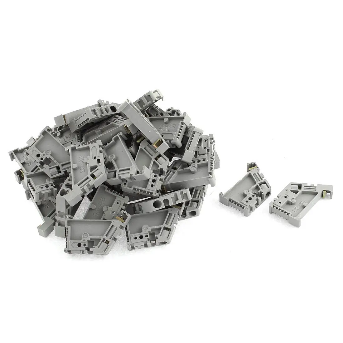 WSFS Hot 50Pcs 35mm DIN Rail Terminal Block End Stopper Mounting Clips