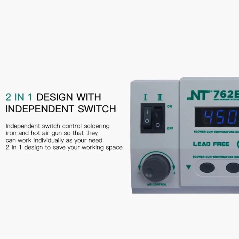 2 Trong 1 Không Chì BGA Súng Bắn Khí Nóng Bộ Hàn Điều Chỉnh SMD Hàn Làm Lại Trạm Điện Thoại Vi Mạch PCB Sửa Chữa