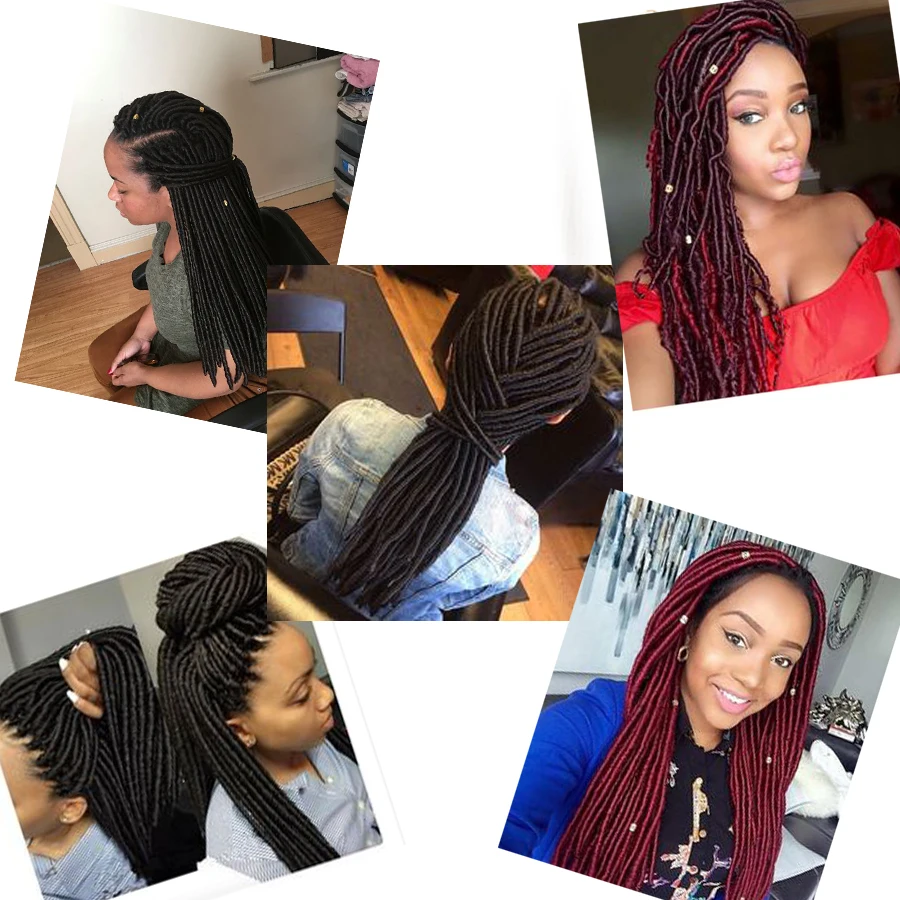 Verves extensões de cabelo sintético 10 pacote faux locs crochê cabelo trança 18 Polegada 12 fios/pçs preto loiro marrom cor