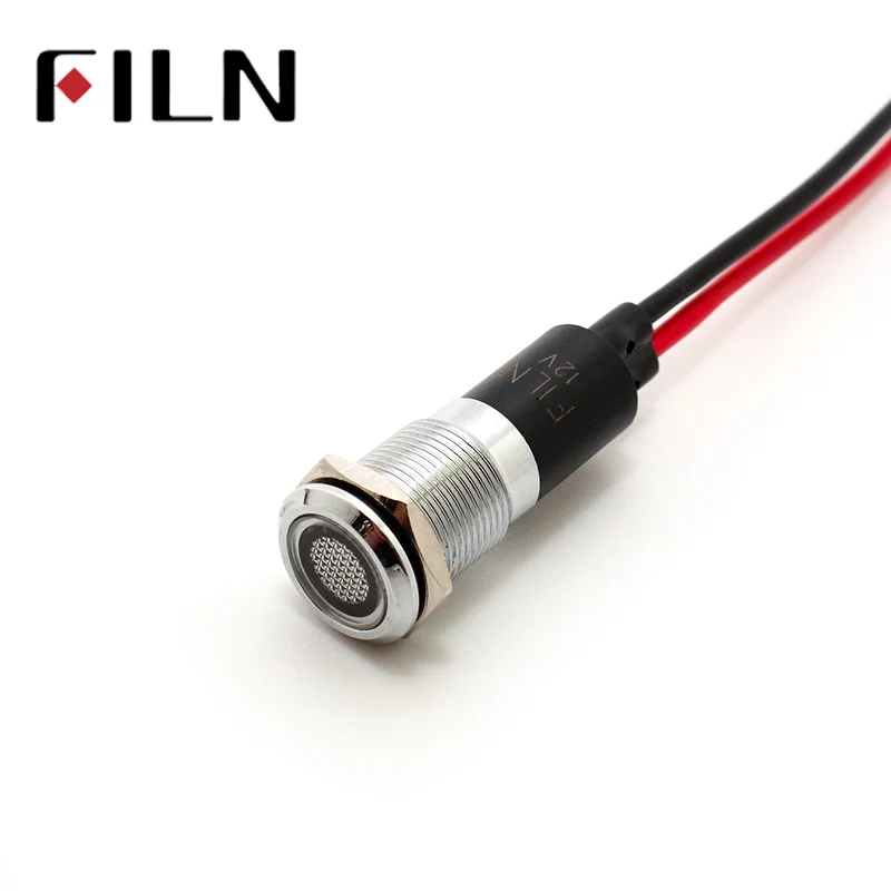 FILN FL1M-12FW-1 mini metal red yellow green 6v 12v 48v 110v 220v pilot lamp with 20cm cable