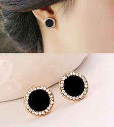 Korean version of the anti-allergic qualities of high-quality imitation Rhinestones circle earrings jewelry for women