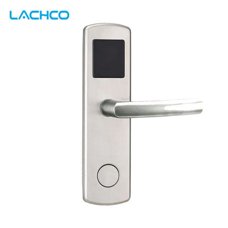 

LACHCO Electronic Card Lock Smart Digital Door Lock US Mortise Stainless Steel Free-Style Handle Matte Silver L16041BS