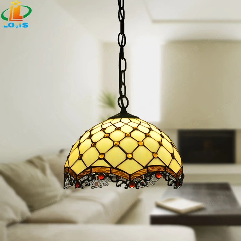 

European Dragon Crystal Beads Pendant Tiffany Antique Glass Network Creative Art Lamps Warm Jane Gamma Hotel