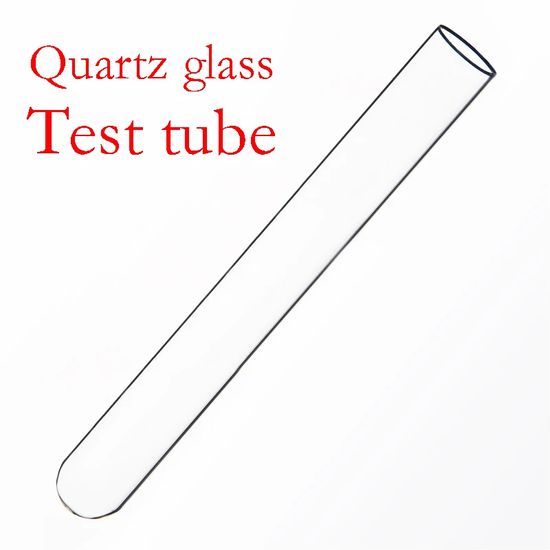 Tube à essai en verre de quartz, OD. 25mm, L. Tube à essai en verre résistant aux hautes températures, 200mm