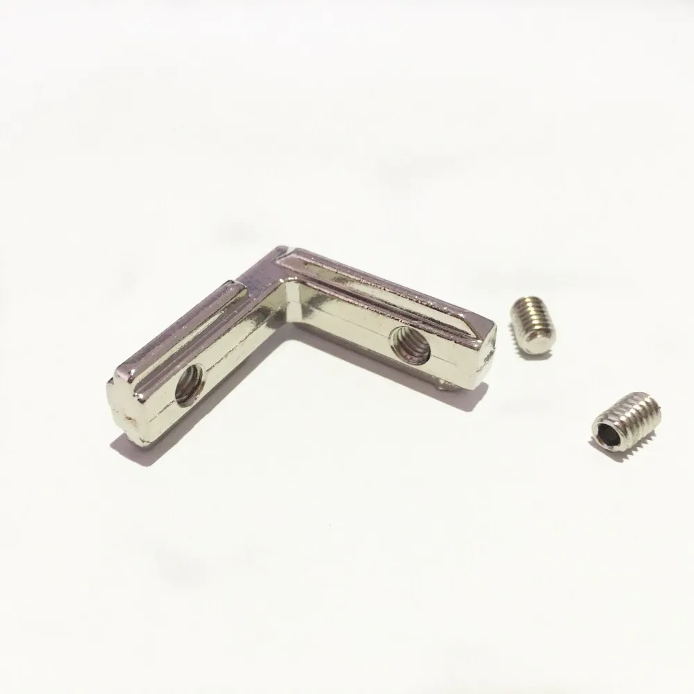 50pcs/lot T Slot L-Shape 2020 Aluminum Profile Interior Corner Connector Joint Bracket for 2020 Alu-profile (with M4 screws)