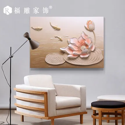 Fu carved  Home decoration electric meter box decorative painting can be pushed and pulled off the distribution box, dining room