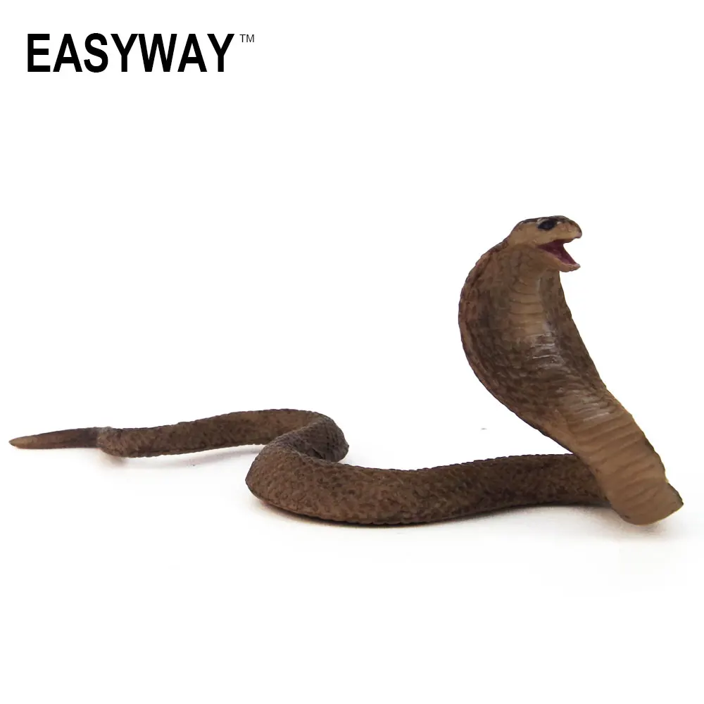 EASYWAY Naja Cobra-figuras de acción de Reptiles, juguete de plástico de serpiente para niños, regalo de vida salvaje, Zoo, modelo de Animal Real DIY